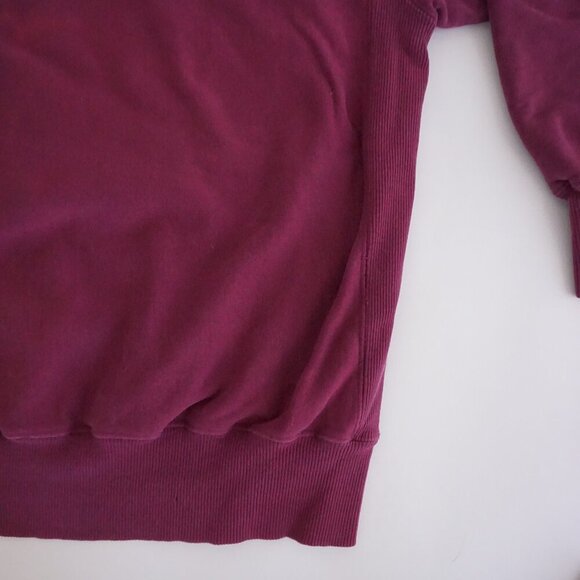 Vintage '90s Maroon 100% Cotton Blank Boxy Fit Crewneck Sweater XL - Picture 5 of 9